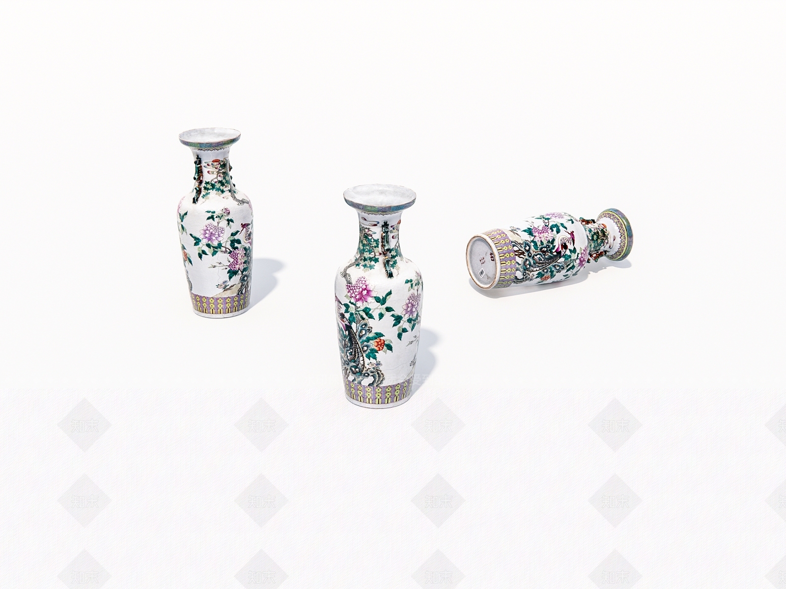 中式老旧陶瓷花瓶SU模型下载【ID:1159972950】