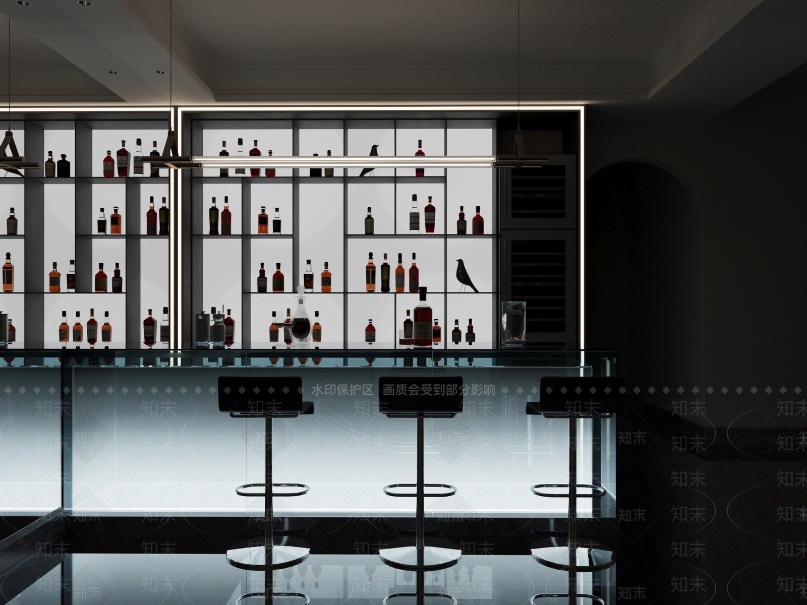 现代酒吧台3D模型下载【ID:1159973719】