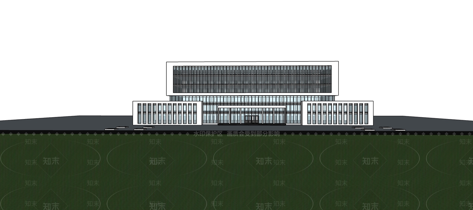 现代多层办公楼SU模型下载【ID:1159974690】