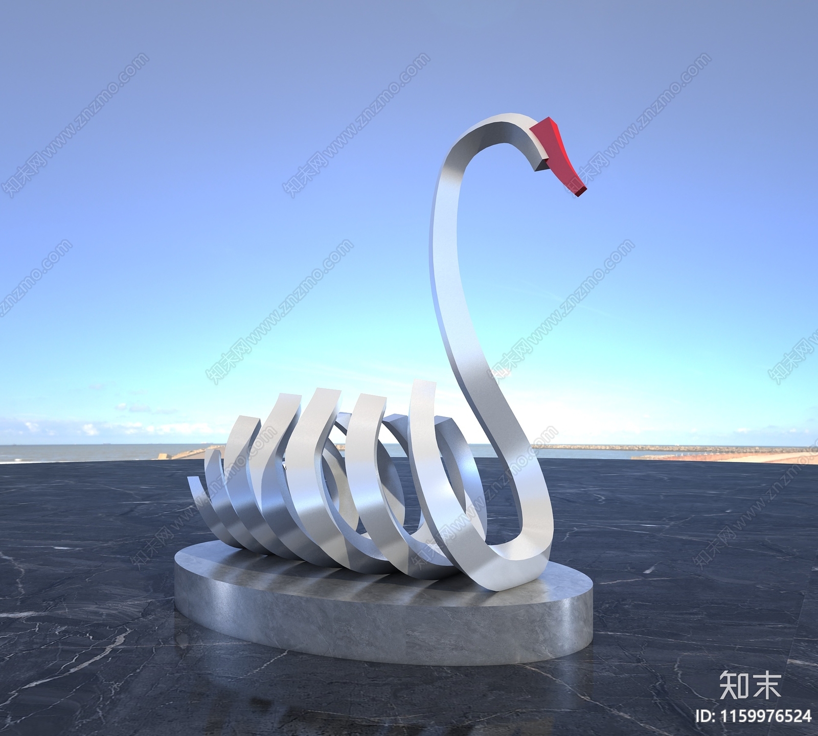 现代抽象天鹅3D模型下载【ID:1159976524】