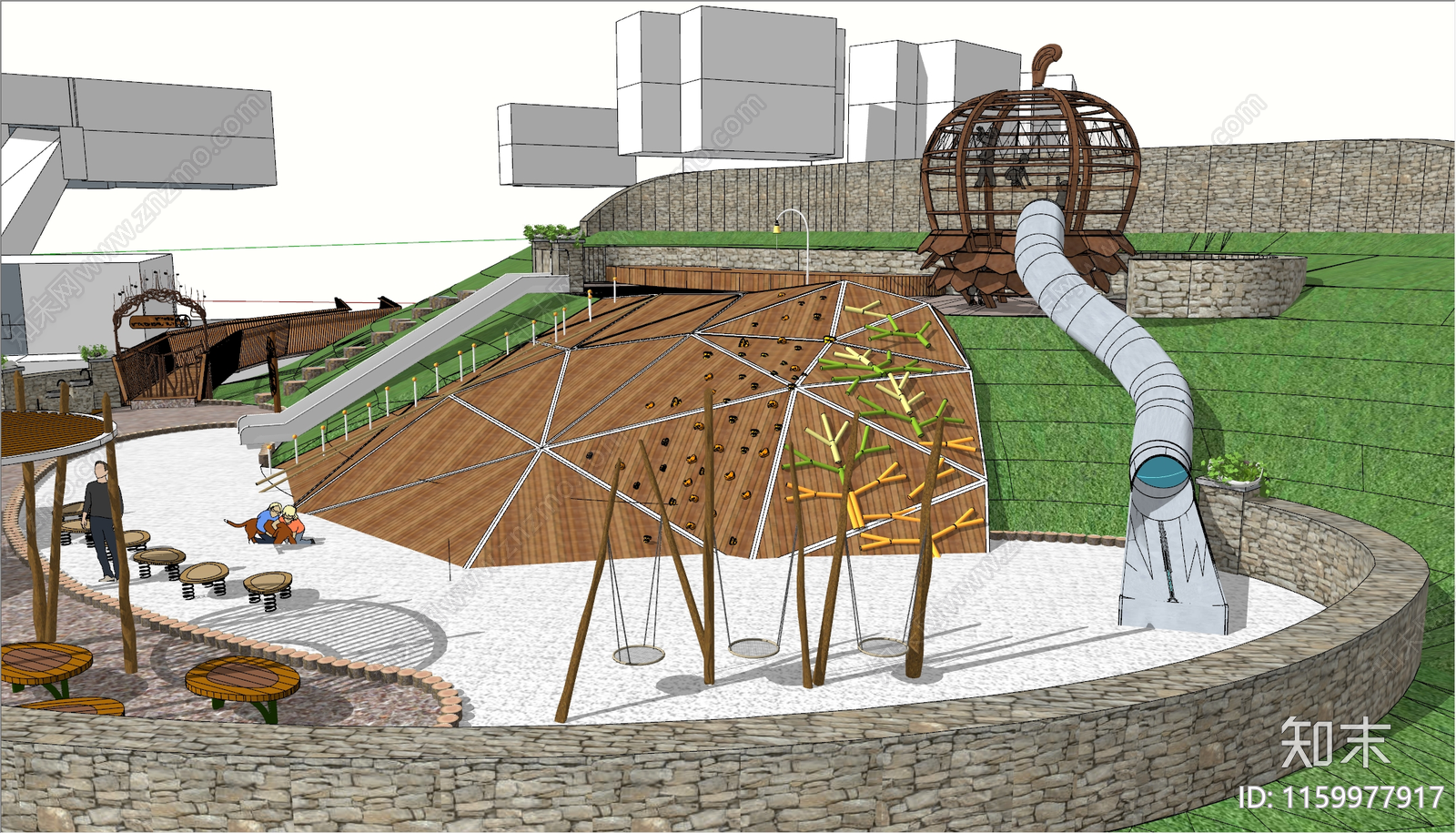 现代坡地松果乐园SU模型下载【ID:1159977917】