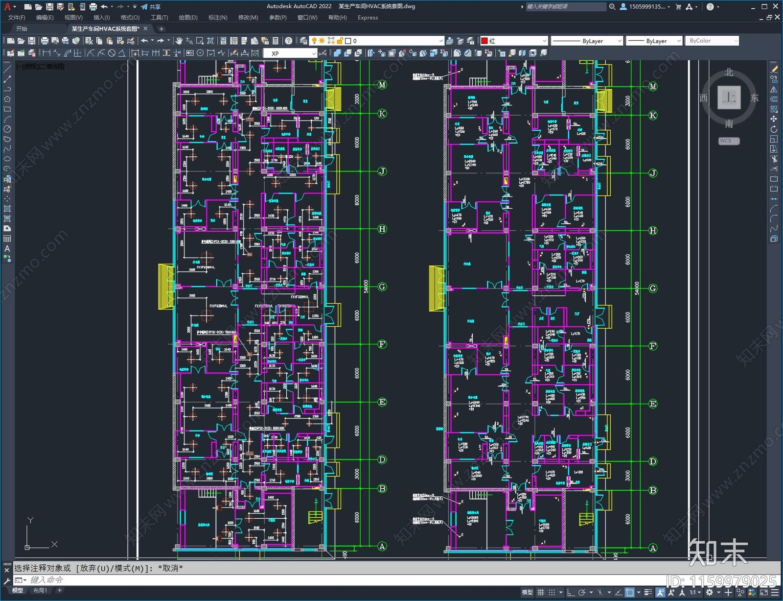 某生产车间HVAC系统套图cad施工图下载【ID:1159979025】