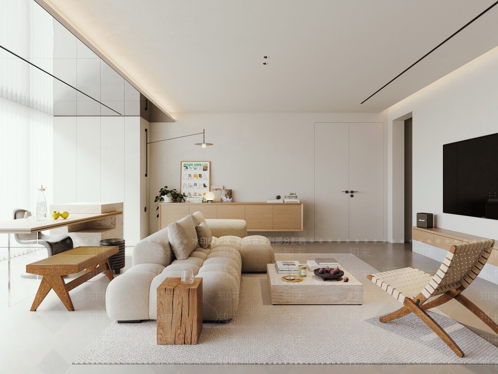 原木餐边柜电视柜3D模型下载【ID:1227568175】