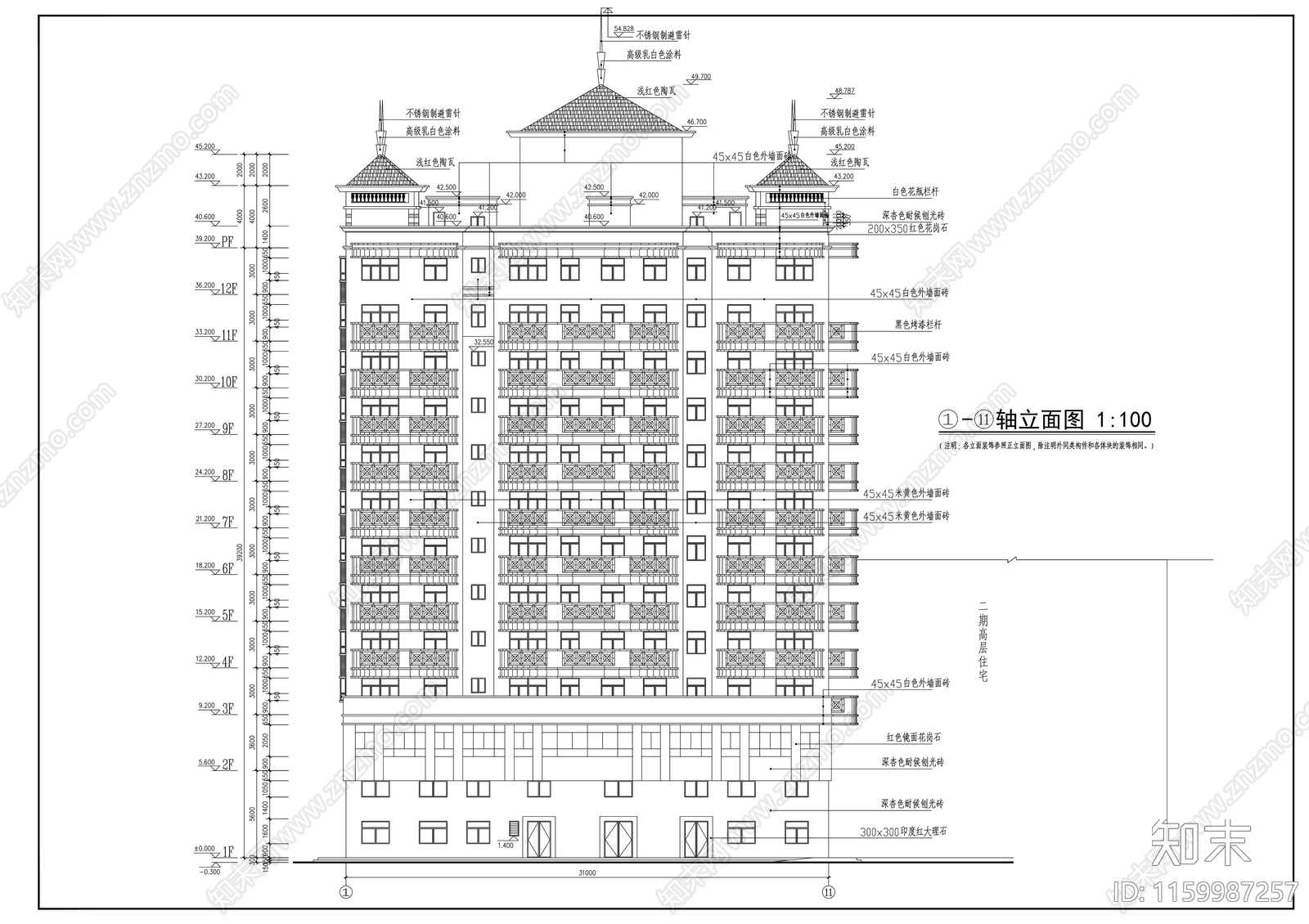 高层住宅建cad施工图下载【ID:1159987257】