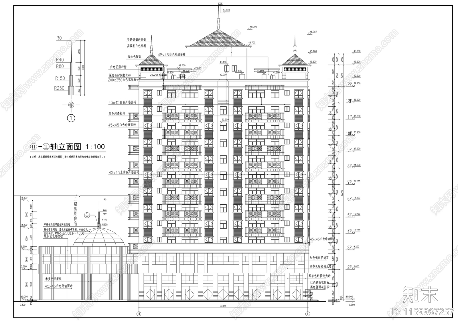 高层住宅建cad施工图下载【ID:1159987257】