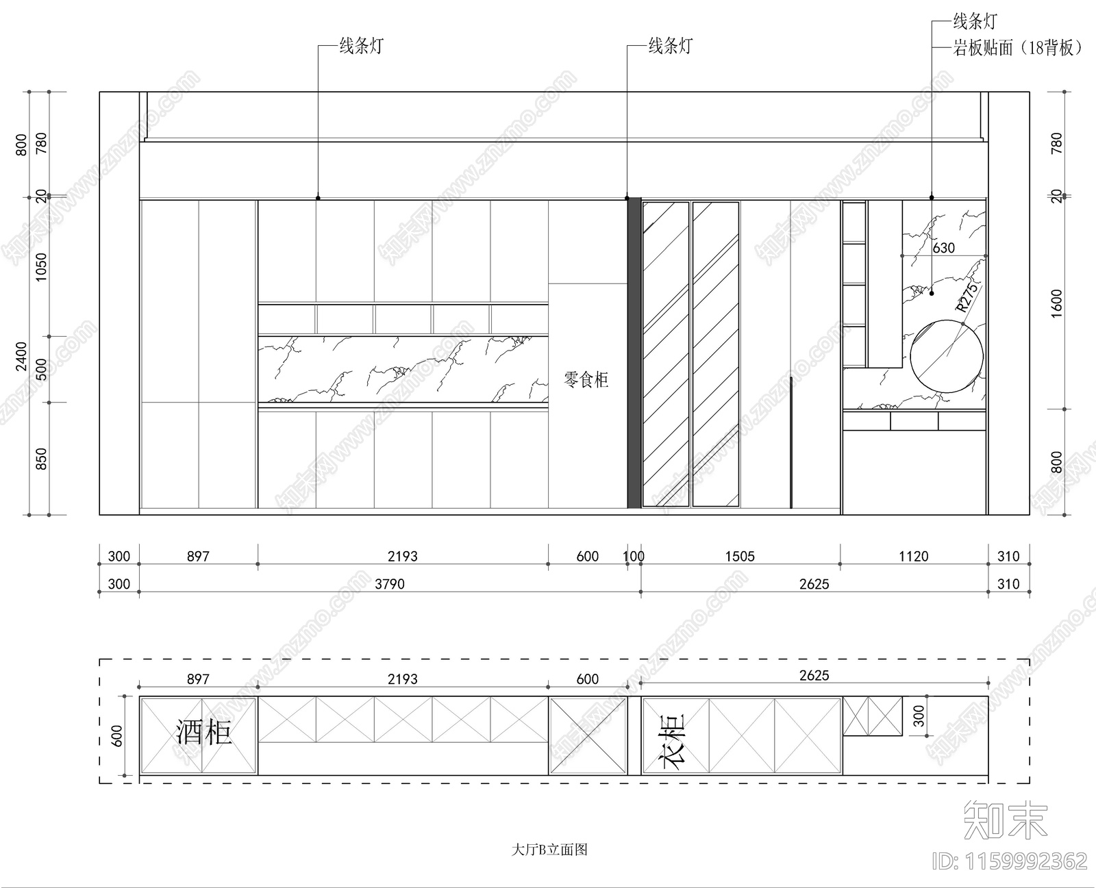 定制门展厅门店室内设cad施工图下载【ID:1159992362】