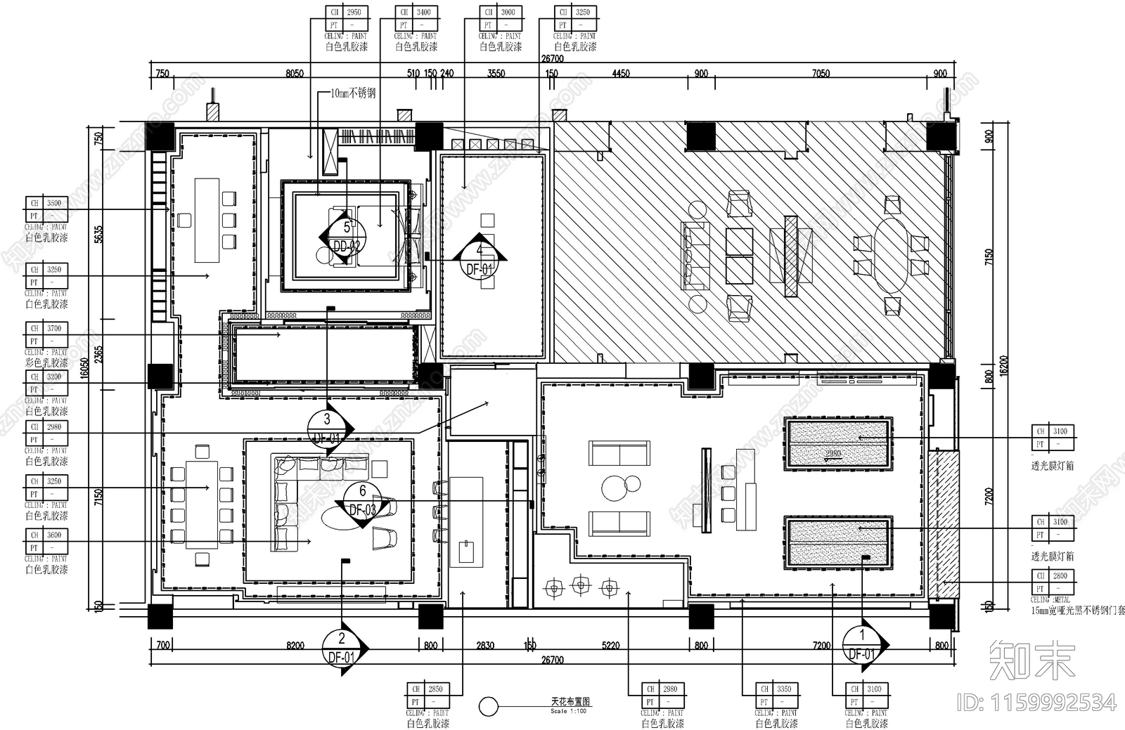 轻奢家具展厅门店室内设cad施工图下载【ID:1159992534】