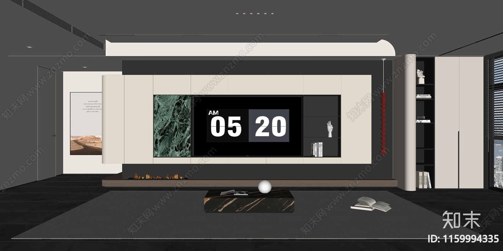 现代电视背景墙SU模型下载【ID:1159994335】