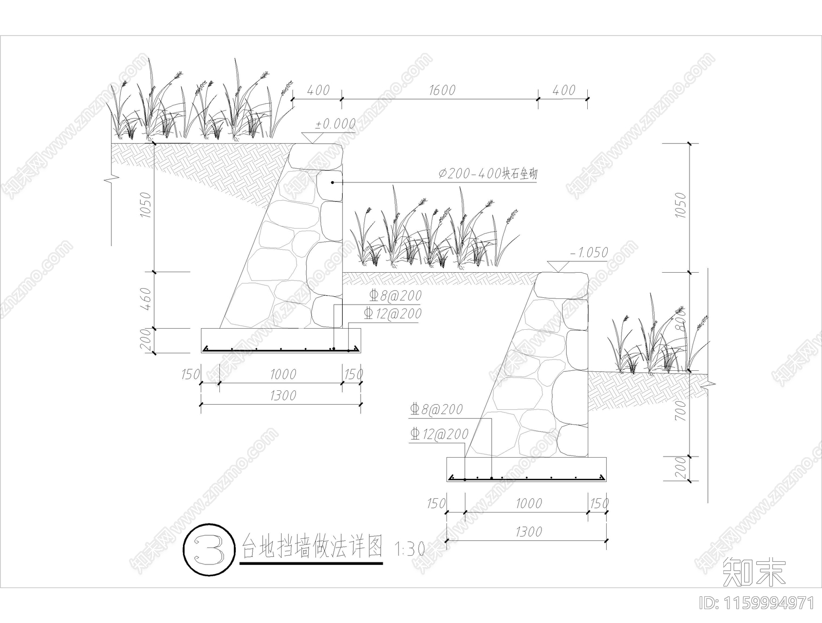 种植池挡墙坐凳剖面图做cad施工图下载【ID:1159994971】