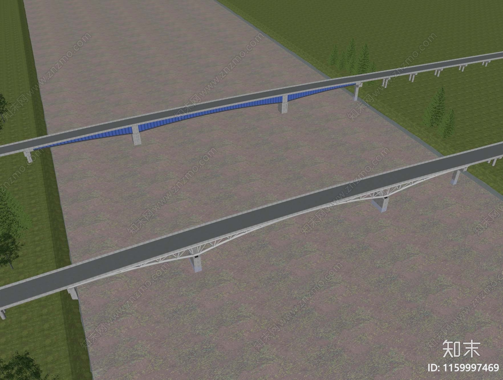 现代市政桥SU模型下载【ID:1159997469】