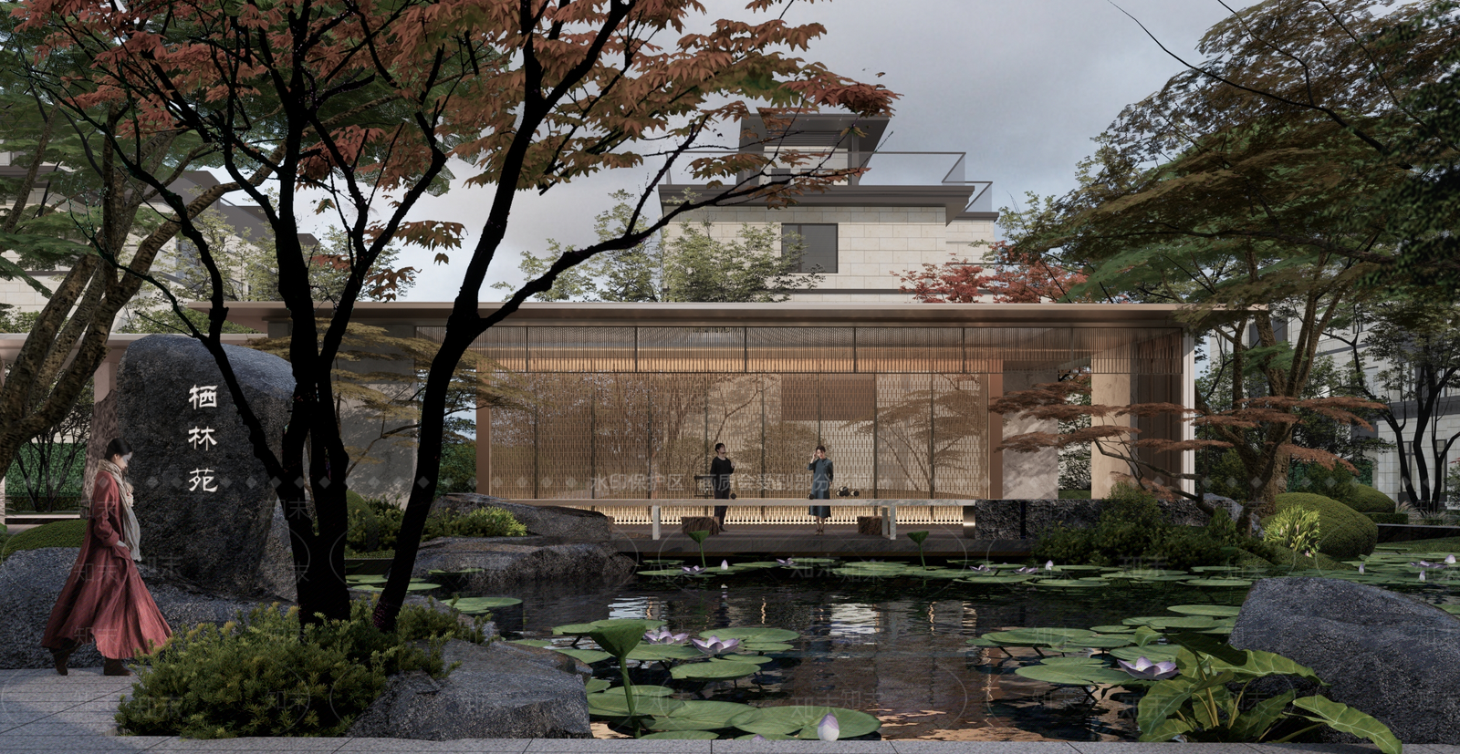 现代中式大区新中式示范区别墅区宅间山地宅间山地别墅自然水景SU模型下载【ID:1159999898】