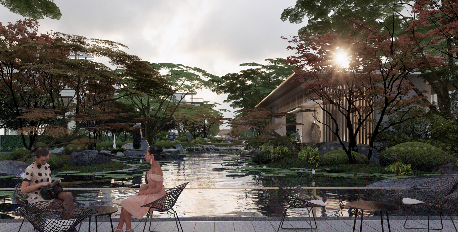 新中式水景新中式示范区别墅区宅间山地宅间山地别墅现代中式大区SU模型下载【ID:1159999839】