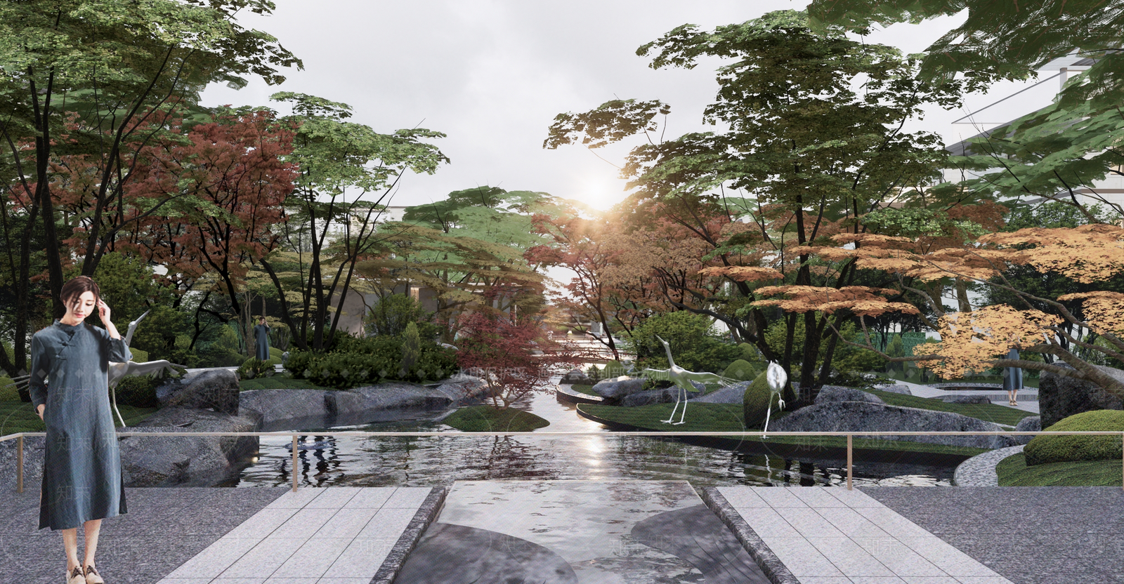 新中式示范区别墅区宅间山地宅间山地别墅现代中式大区新中式水景自然水景SU模型下载【ID:1159999921】