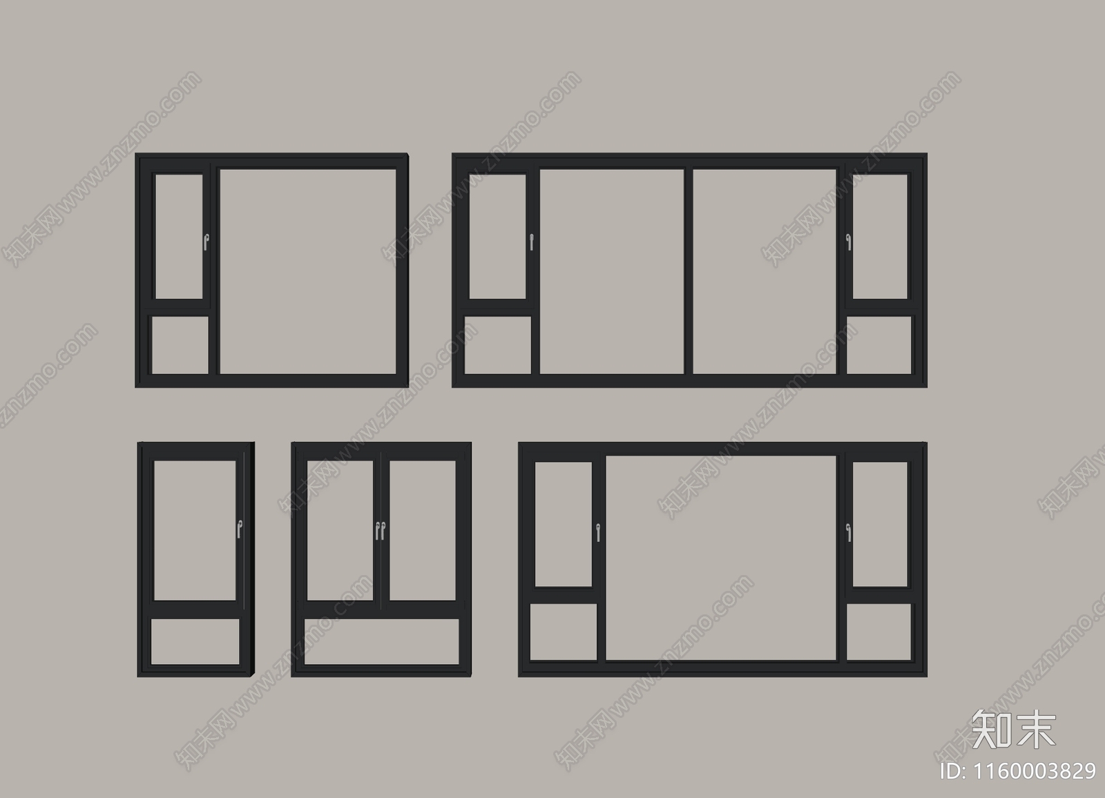 现代窗户SU模型下载【ID:1160003829】