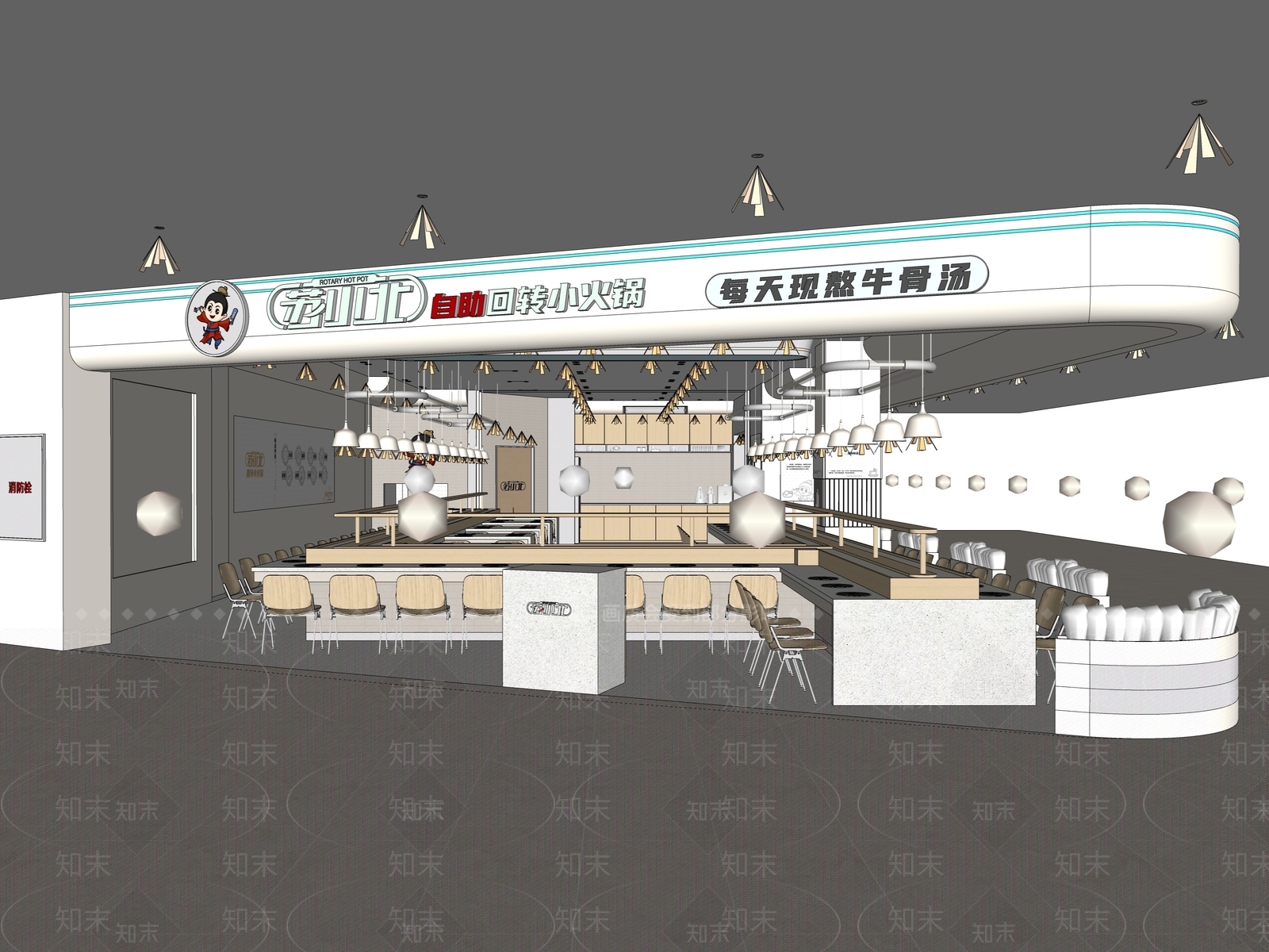 现代火锅店SU模型下载【ID:1160004087】