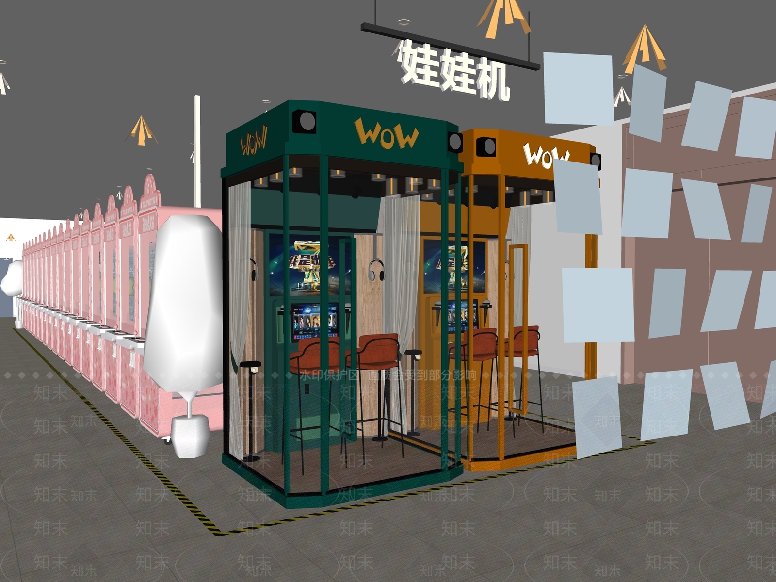 现代商场抓娃娃机店SU模型下载【ID:1160004111】