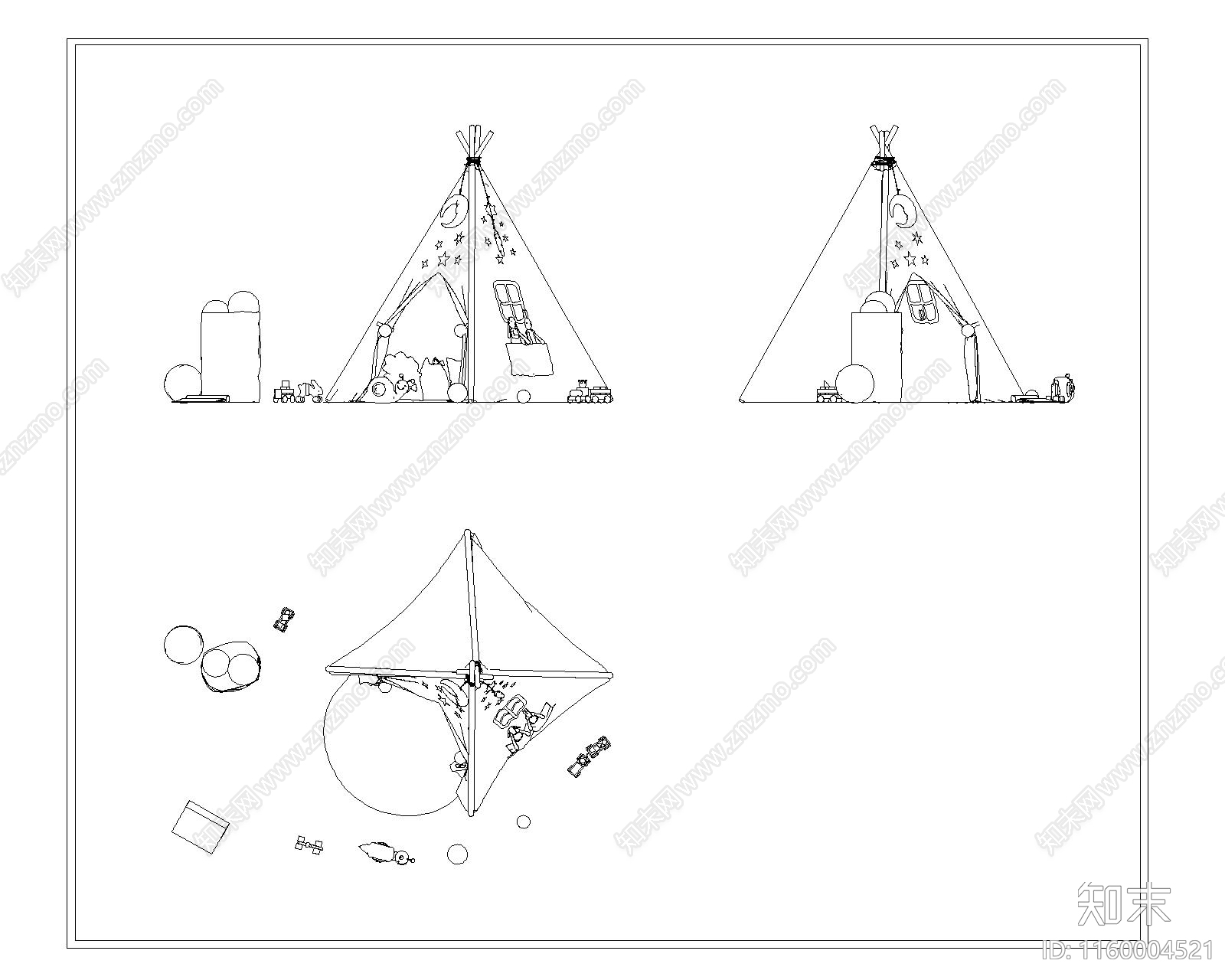 现代儿童帐逢cad施工图下载【ID:1160004521】