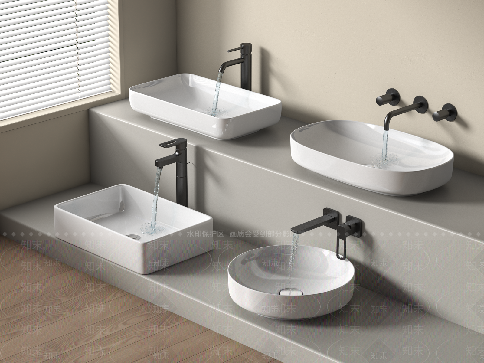 现代洗手盆3D模型下载【ID:1160007940】