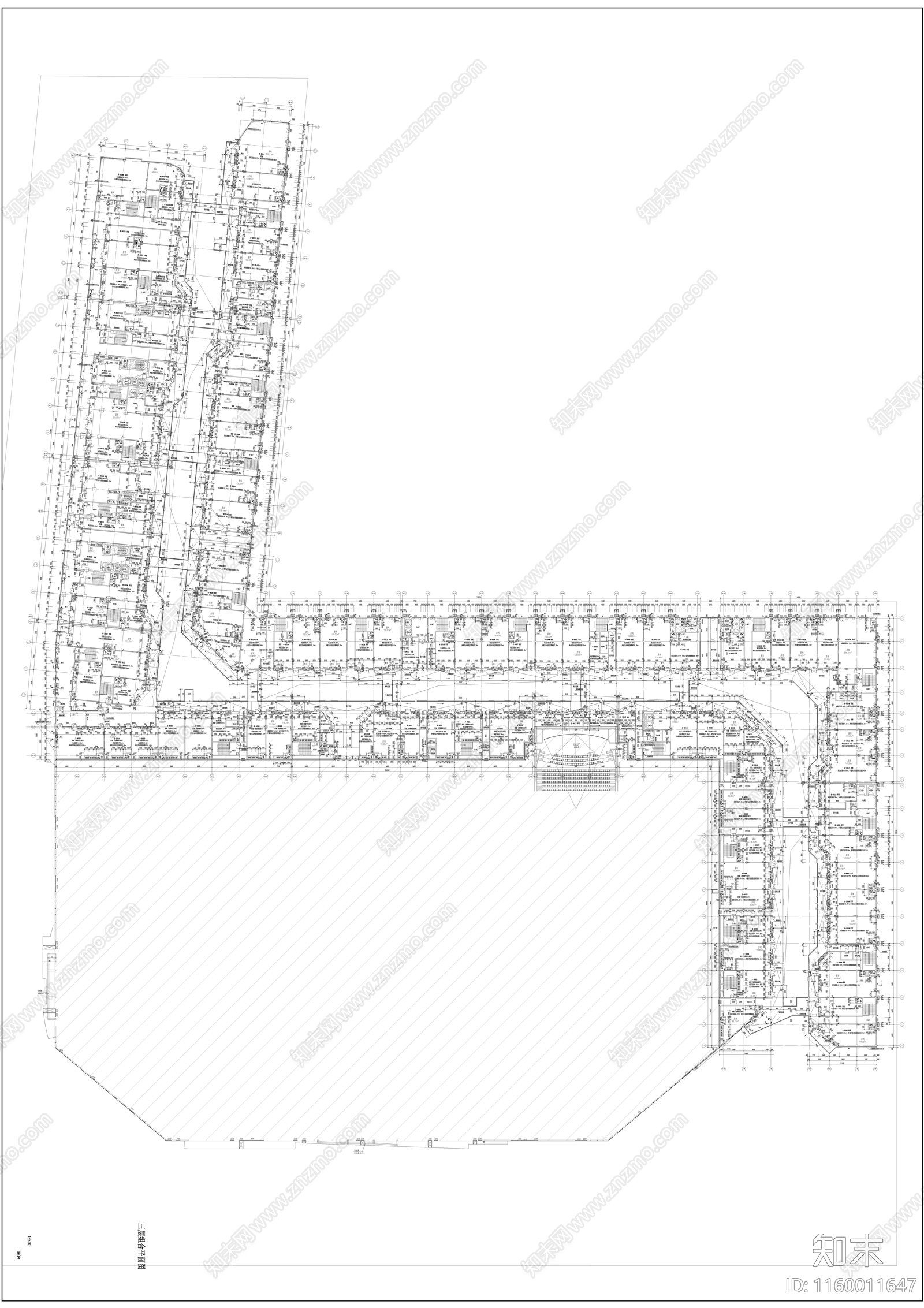 三层沿街商业cad施工图下载【ID:1160011647】