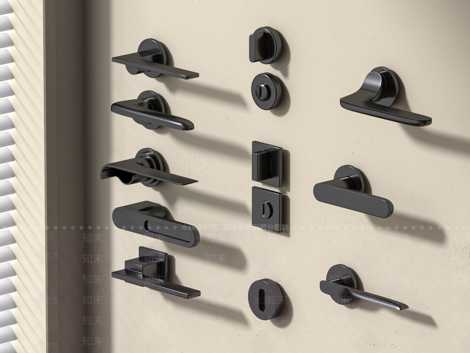 现代门把手3D模型下载【ID:1160011051】