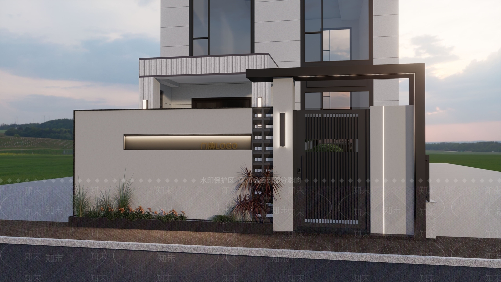 庭院入户大门SU模型下载【ID:1160012641】