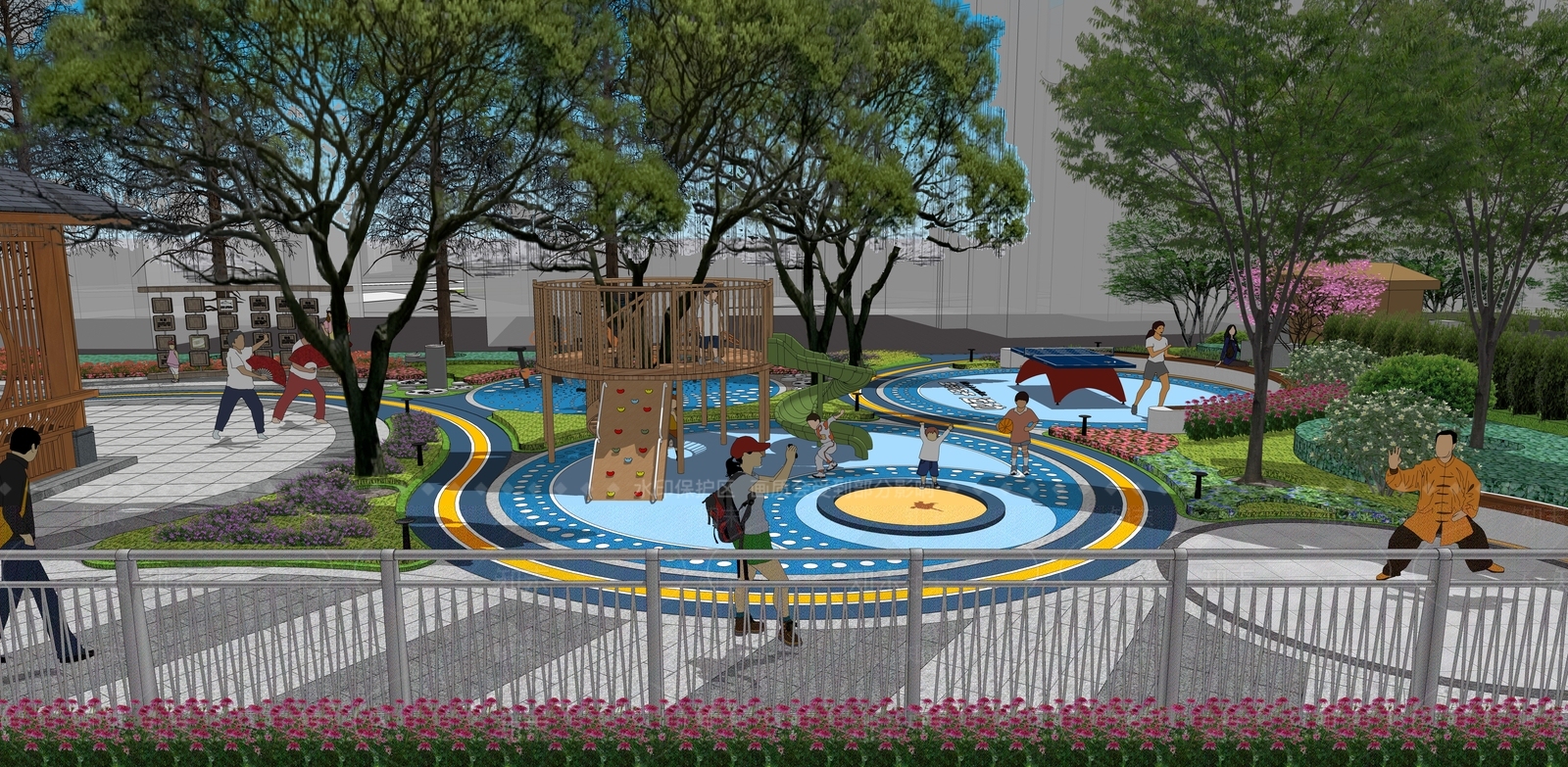 主题口袋公园SU模型下载【ID:1160016193】