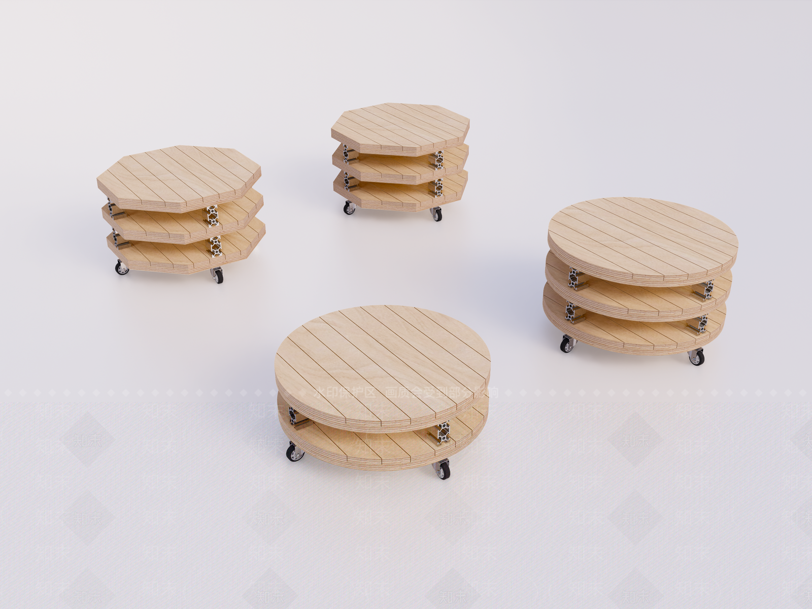 现代户外露营海洋板茶几3D模型下载【ID:1160018467】