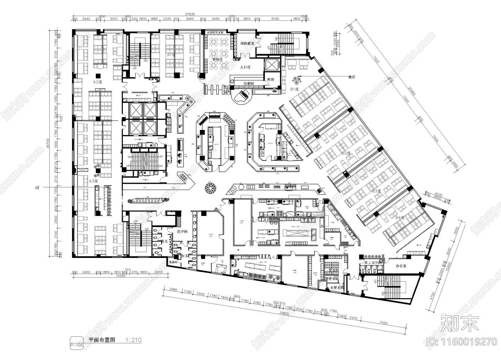 伊犁谭总火锅cad施工图下载【ID:1160019270】