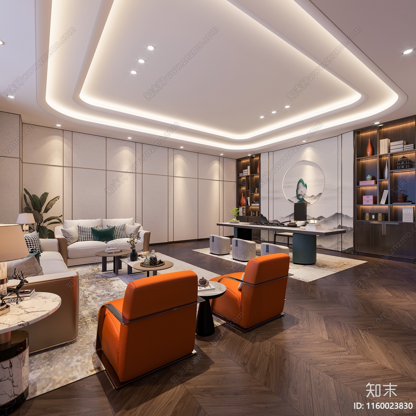 现代轻奢接待室3D模型下载【ID:1160023830】