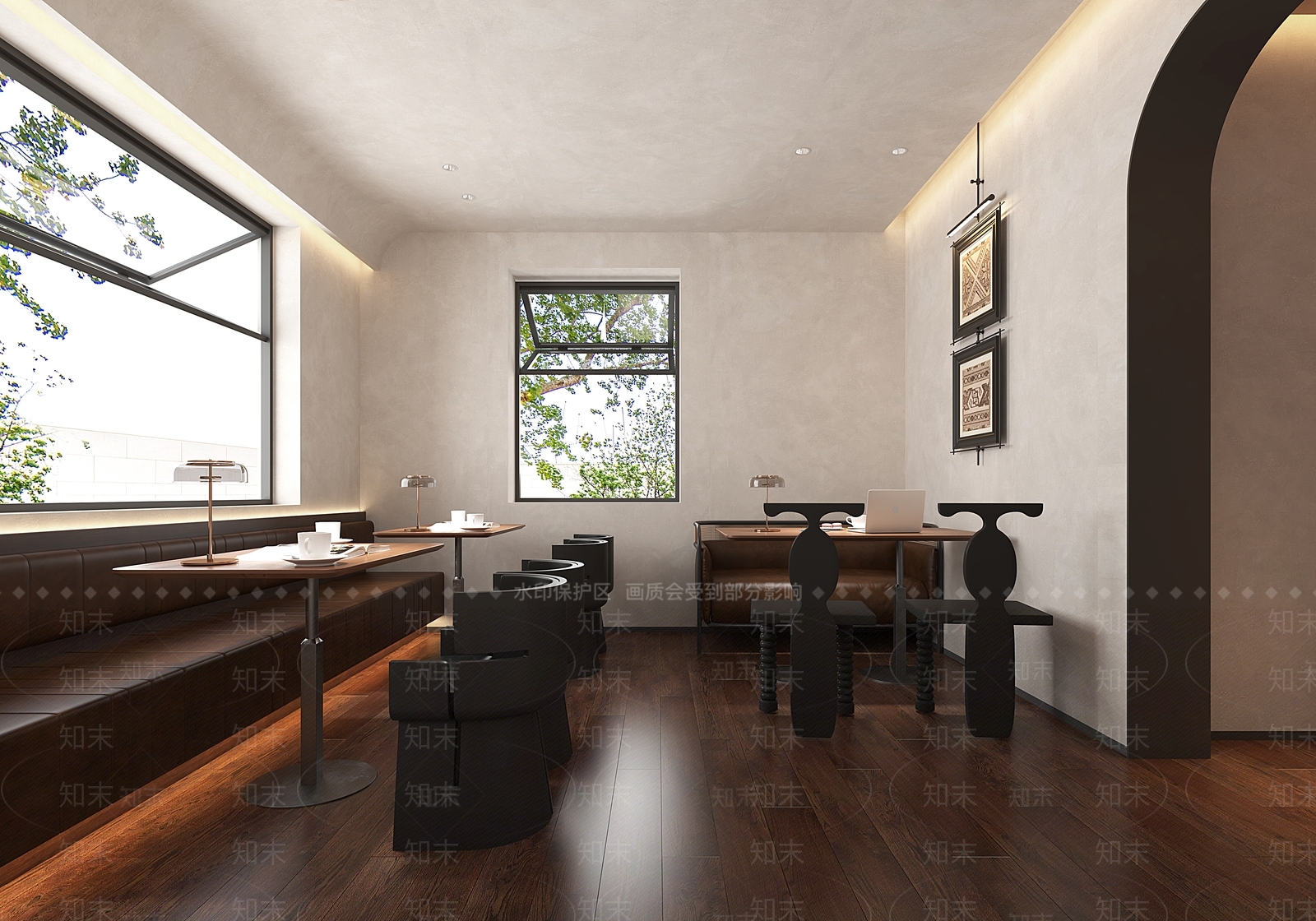 咖啡厅包间门厅走廊3D模型下载【ID:1160027697】