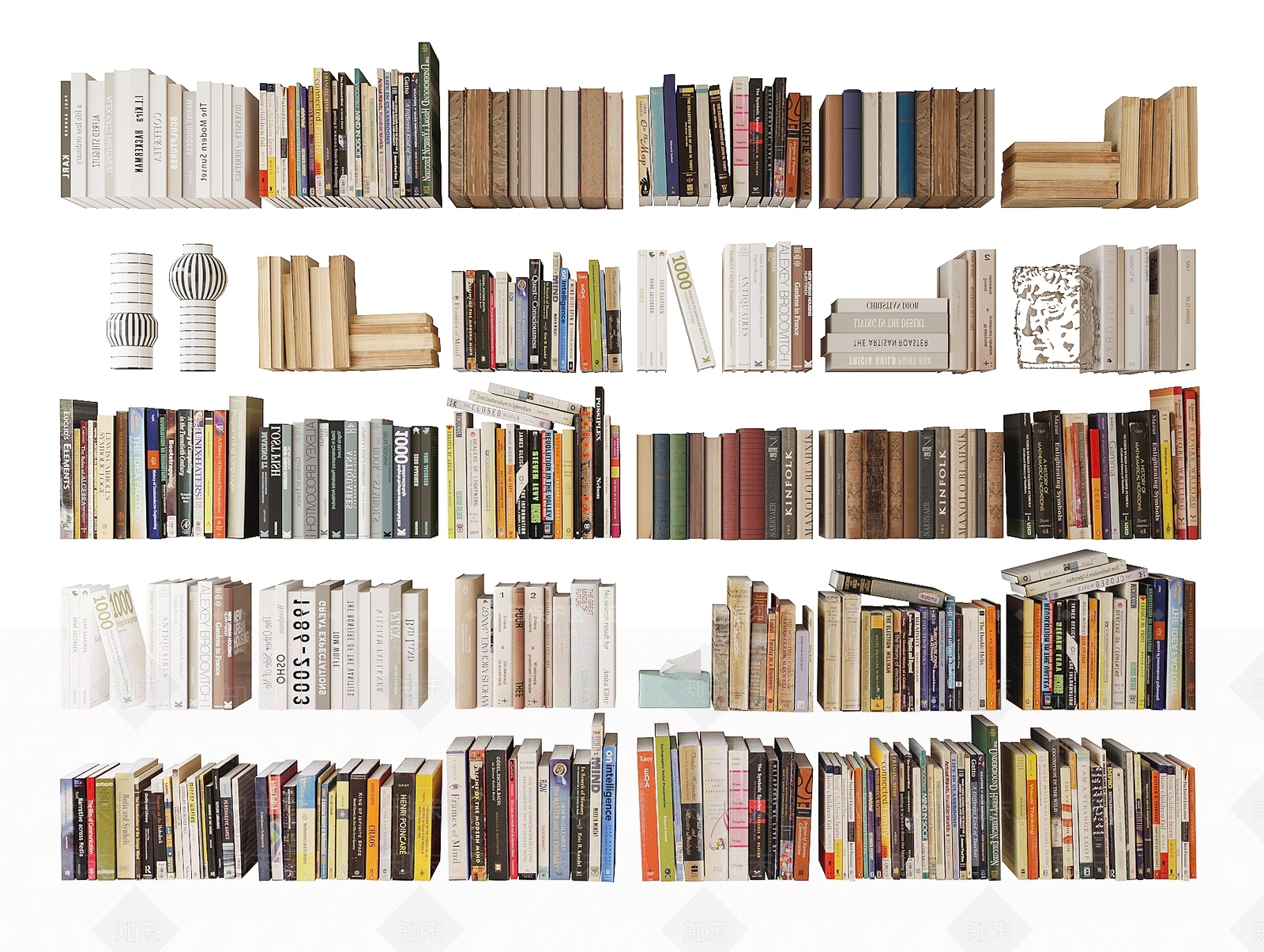 现代书籍书本摆件3D模型下载【ID:1160025545】