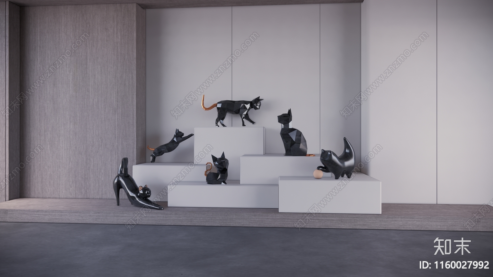 现代动物雕塑摆件SU模型下载【ID:1160027992】