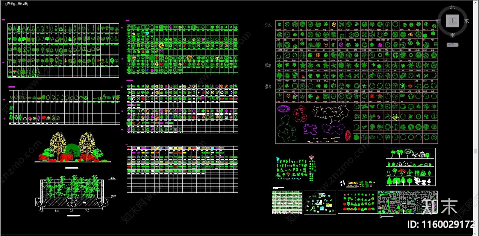 综合植物图库cad施工图下载【ID:1160029172】