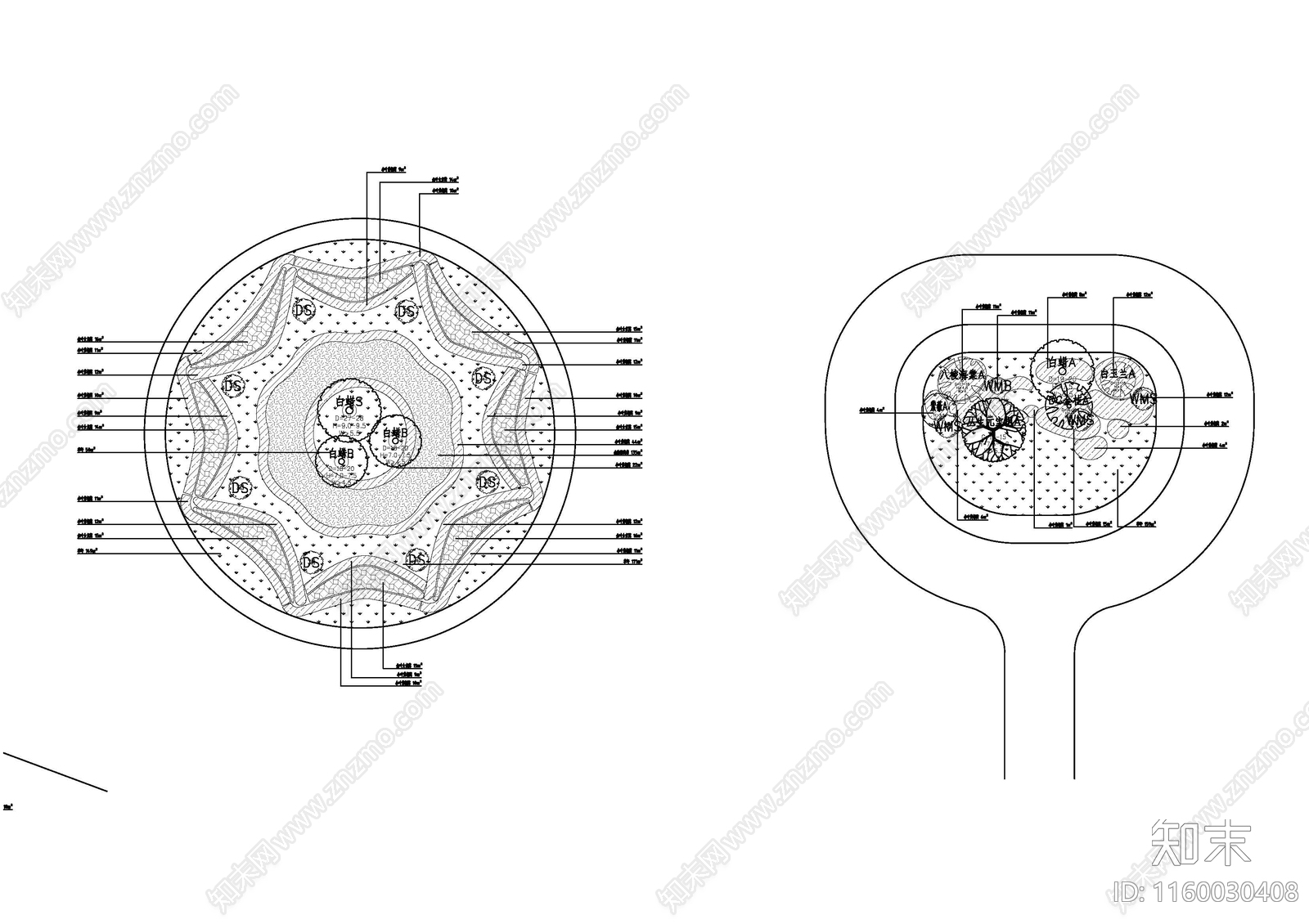 环岛种植cad施工图下载【ID:1160030408】