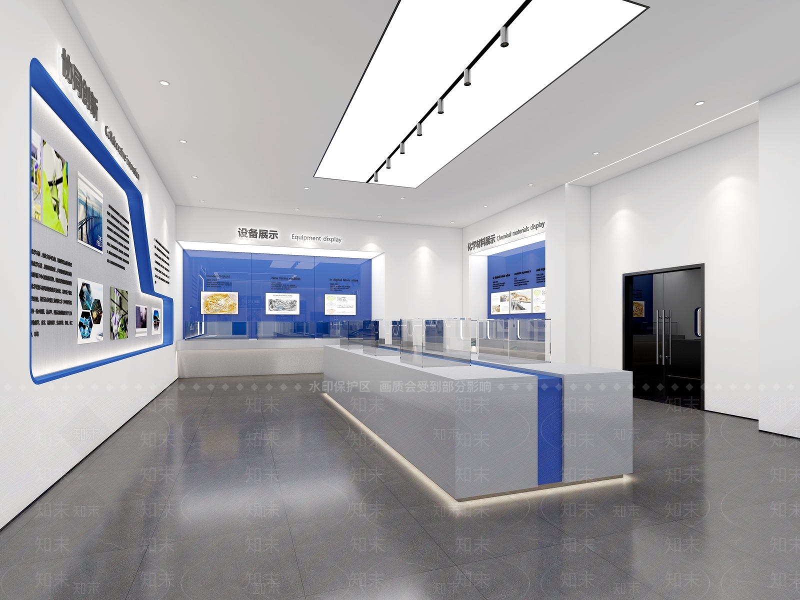 现代公共空间3D模型渲染效果图