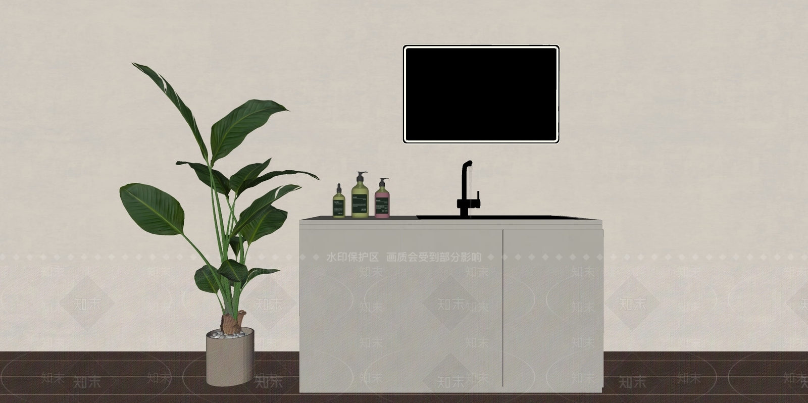 现代洗手台SU模型下载【ID:1160032261】