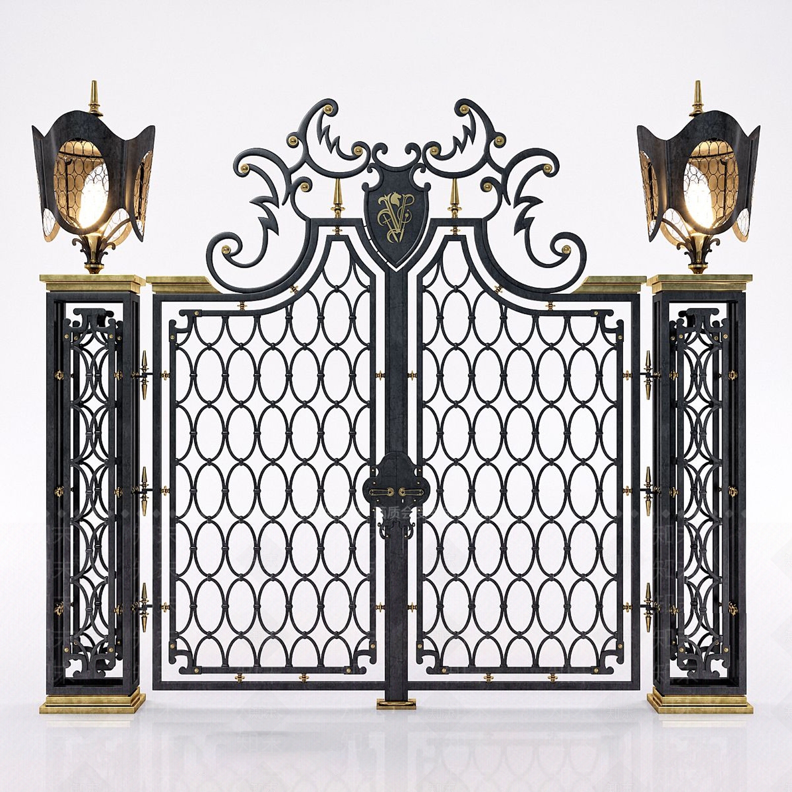现代铁艺大门SU模型下载【ID:1160033439】