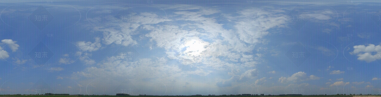 HDR全景天空农田乡村蓝天多云外景贴图下载【ID:1160034139】