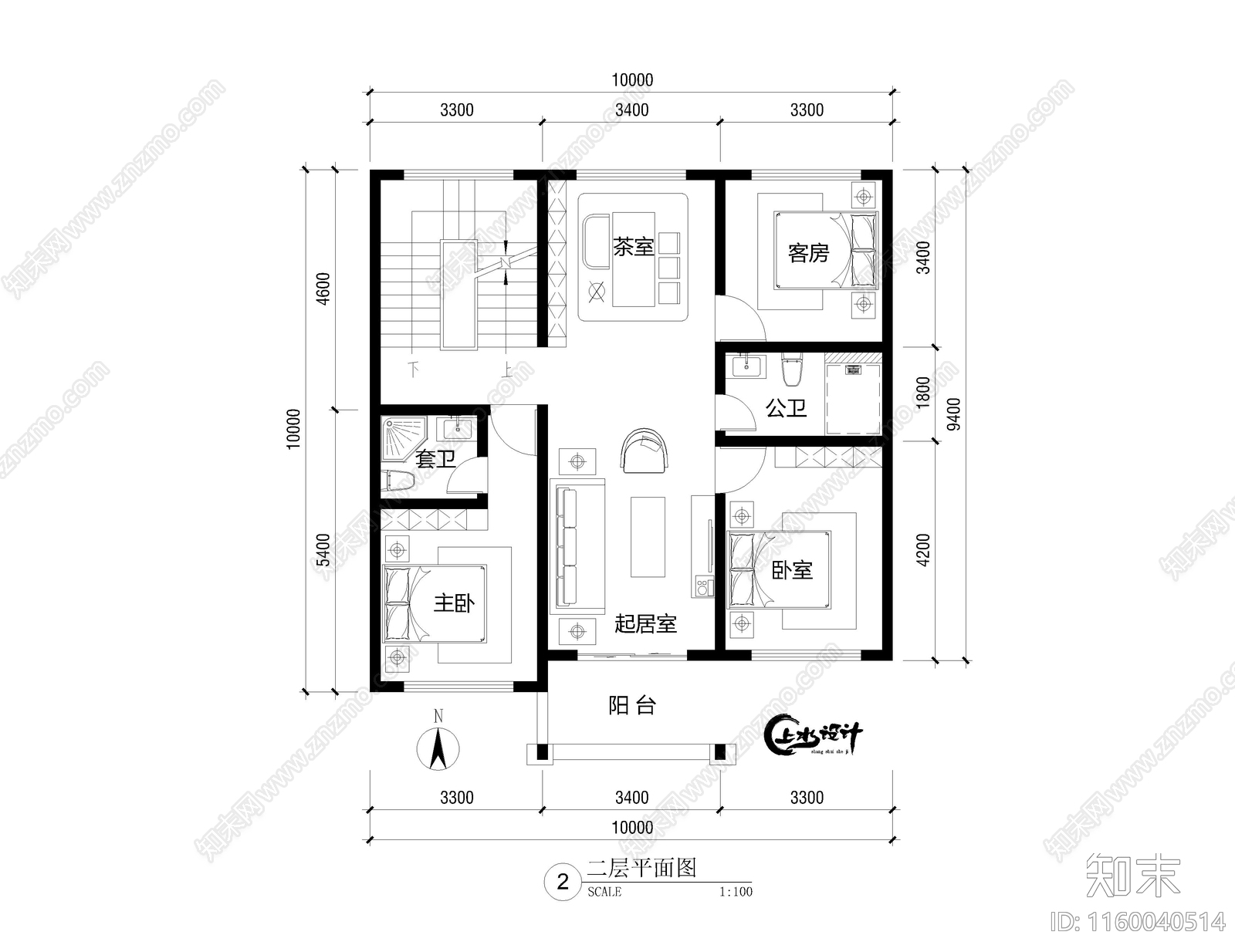 三层农村自建房10米面宽10米进深cad施工图下载【ID:1160040514】