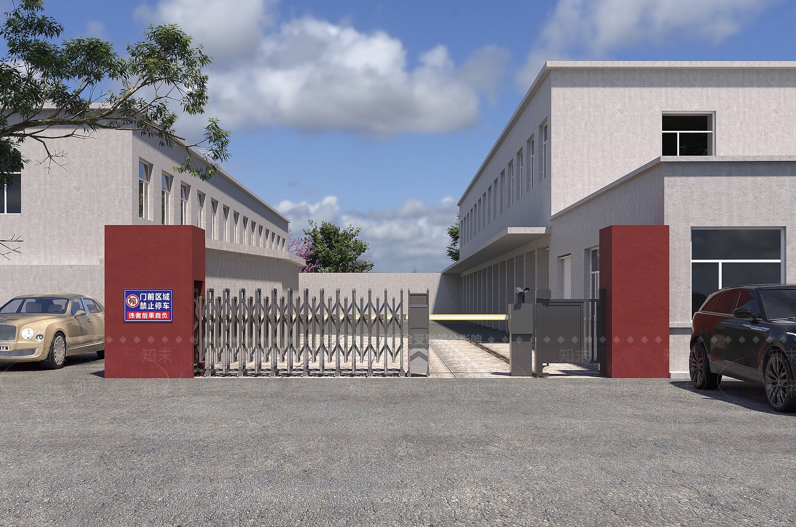 厂区小区大门口3D模型下载【ID:1160045320】