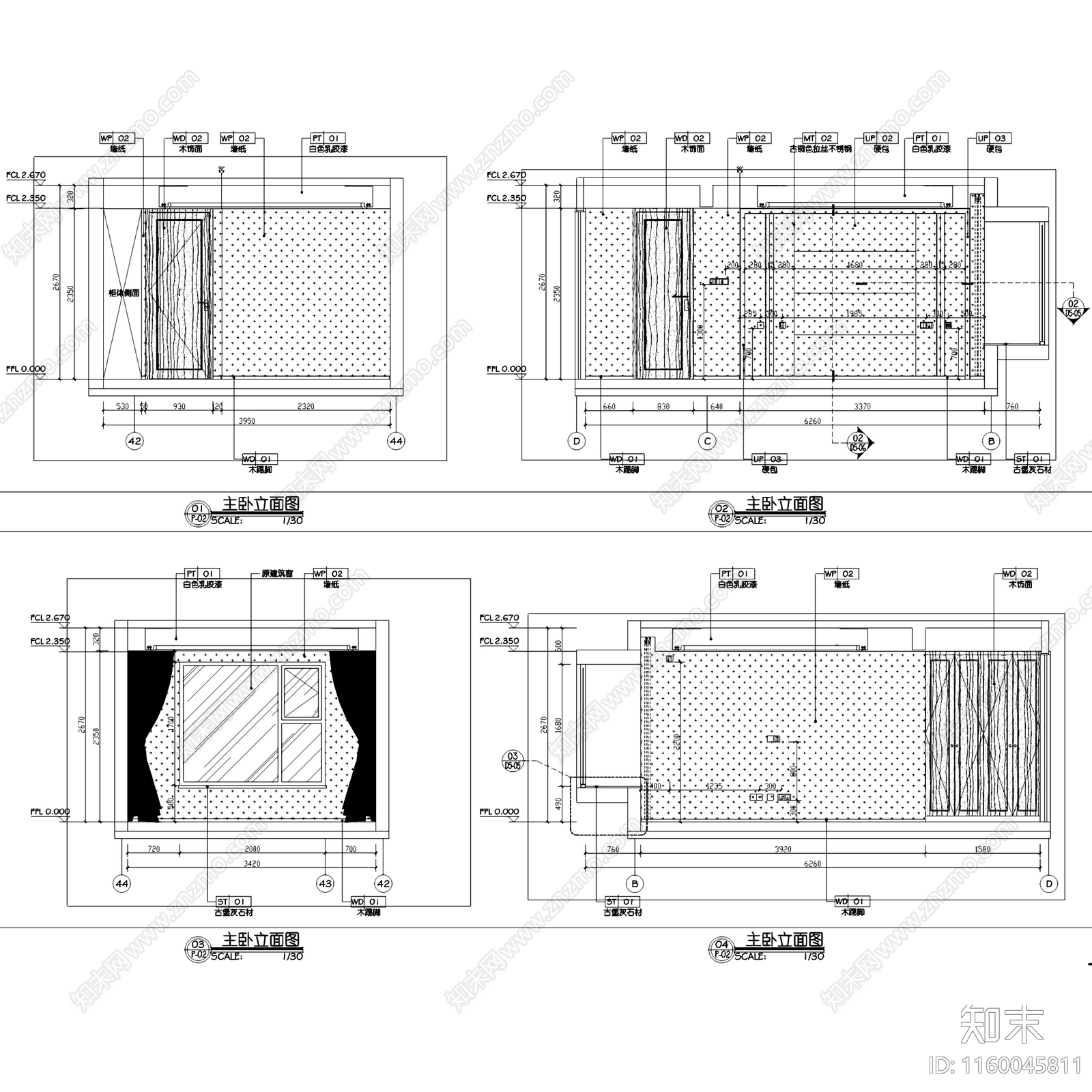 现代简约济南银盛泰瑞公馆130户型大平层室内家装cad施工图下载【ID:1160045811】