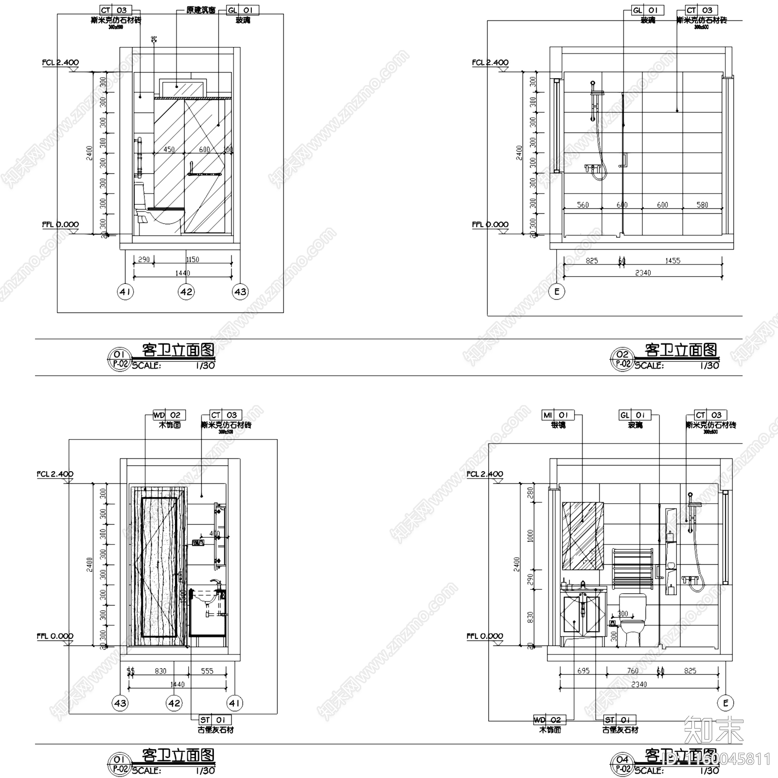 现代简约济南银盛泰瑞公馆130户型大平层室内家装cad施工图下载【ID:1160045811】