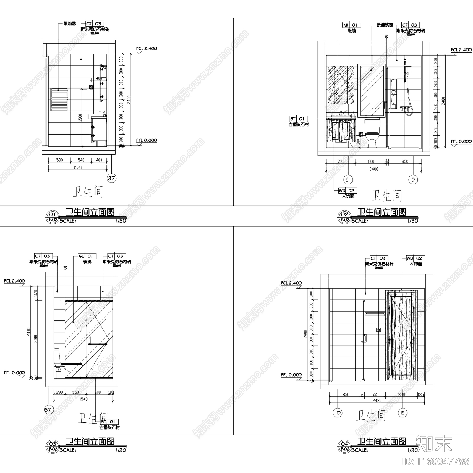 现代简约济南银盛泰瑞公馆142户型大平层室内家装cad施工图下载【ID:1160047788】