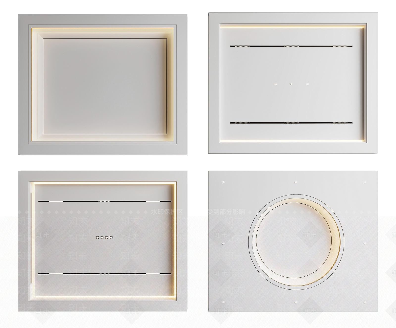 现代天花吊顶3D模型下载【ID:1160047970】