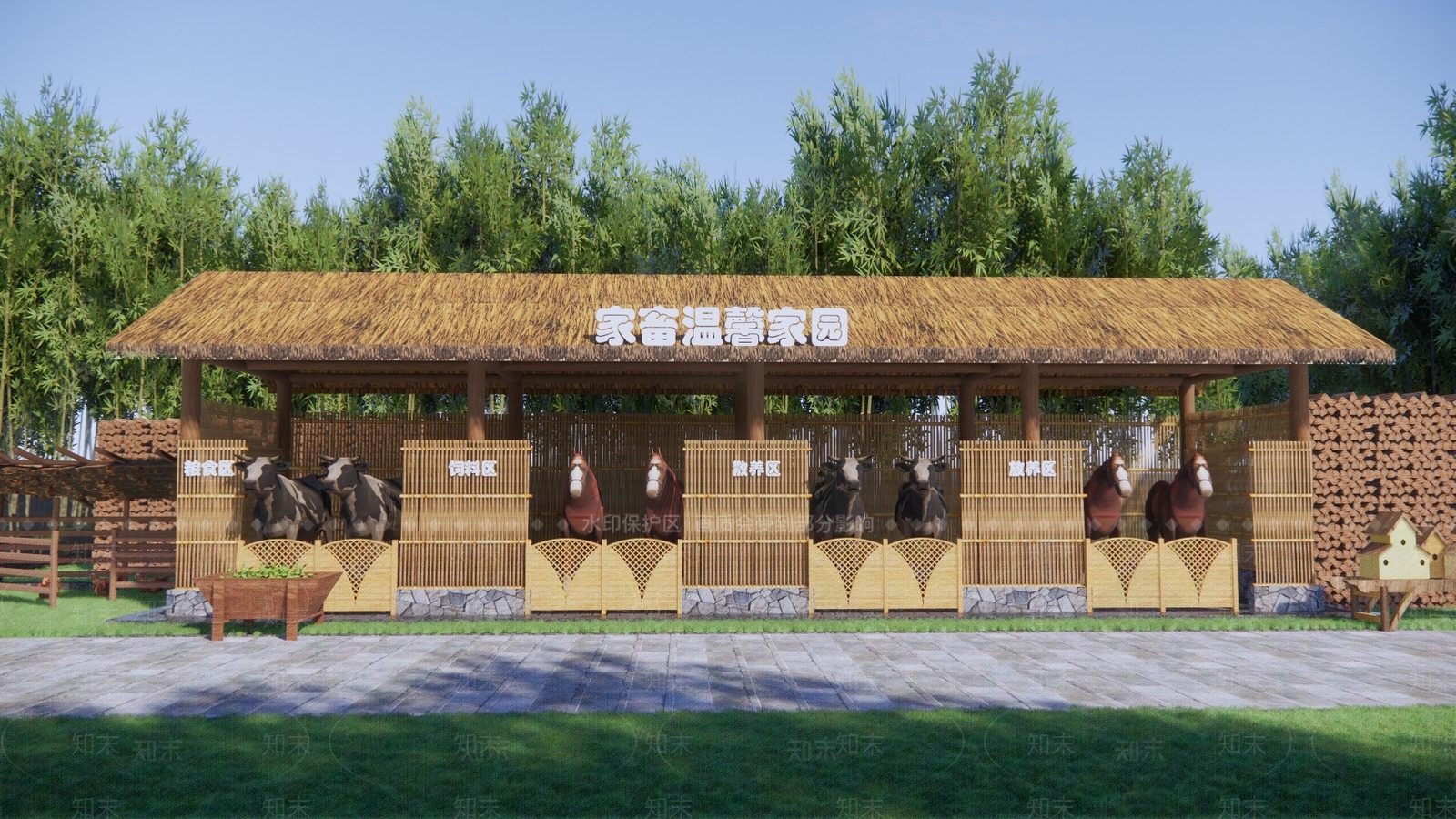 现代乡村家畜木屋SU模型下载【ID:1160049712】