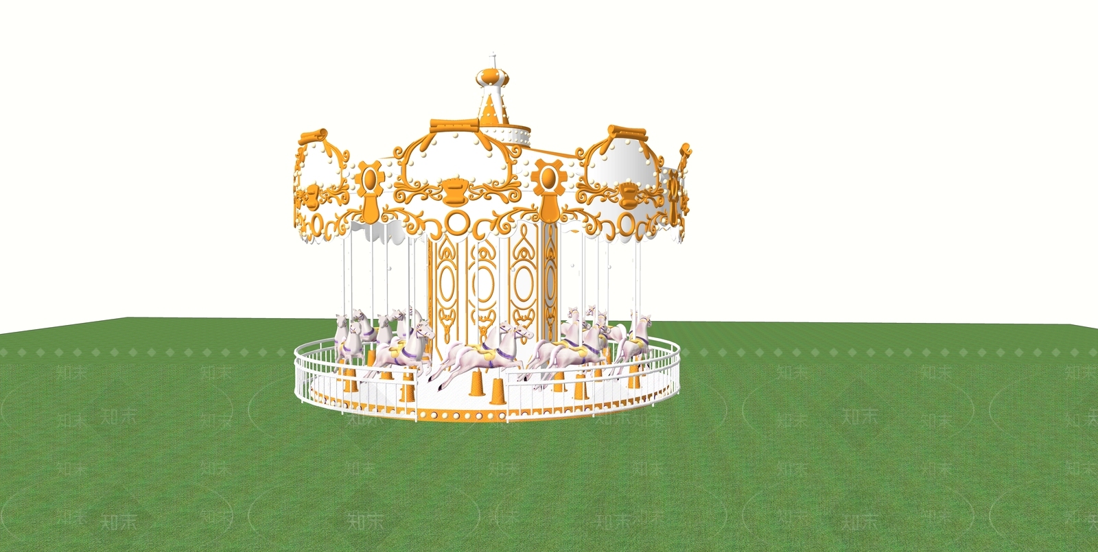 旋转木马SU模型下载【ID:1160050090】