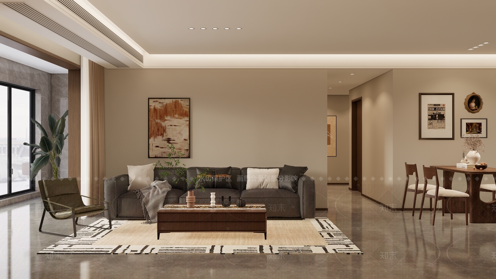 现代家居客厅SU模型下载【ID:1215998643】