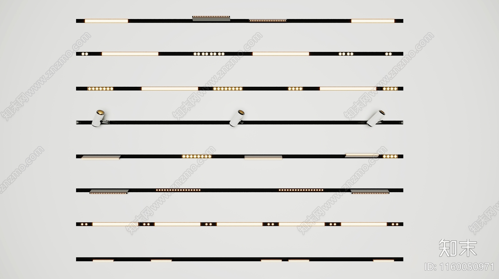 现代轨道灯3D模型下载【ID:1160050971】
