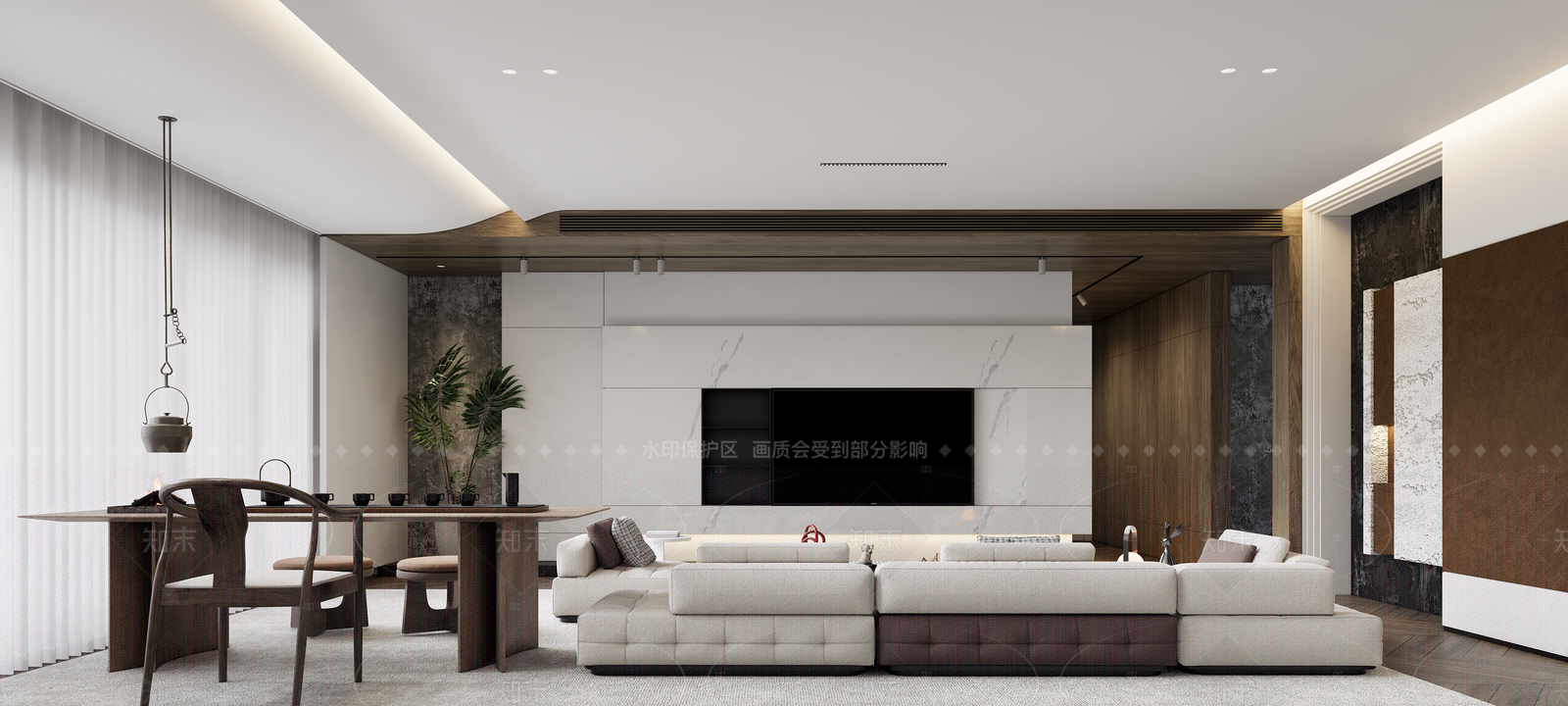 现代家居客厅SU模型下载【ID:1216043385】