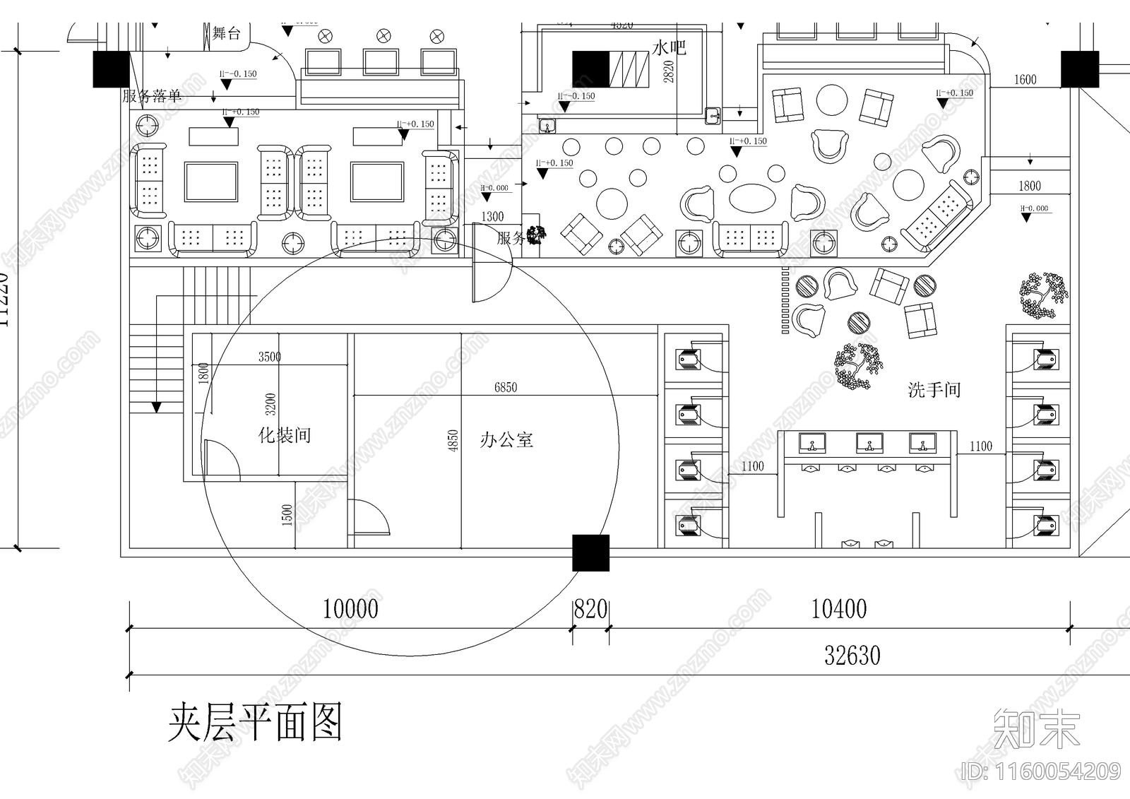 本色风格酒cad施工图下载【ID:1160054209】